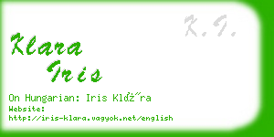 klara iris business card